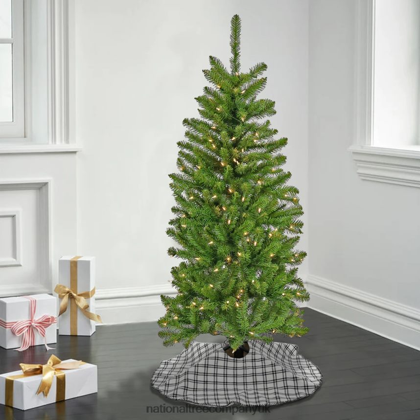 Trees | National Tree Company Artificial Pre-Lit Slim Christmas Tree Green Kingswood Fir White Lights Includes Stand 45 Feet F2L4F8